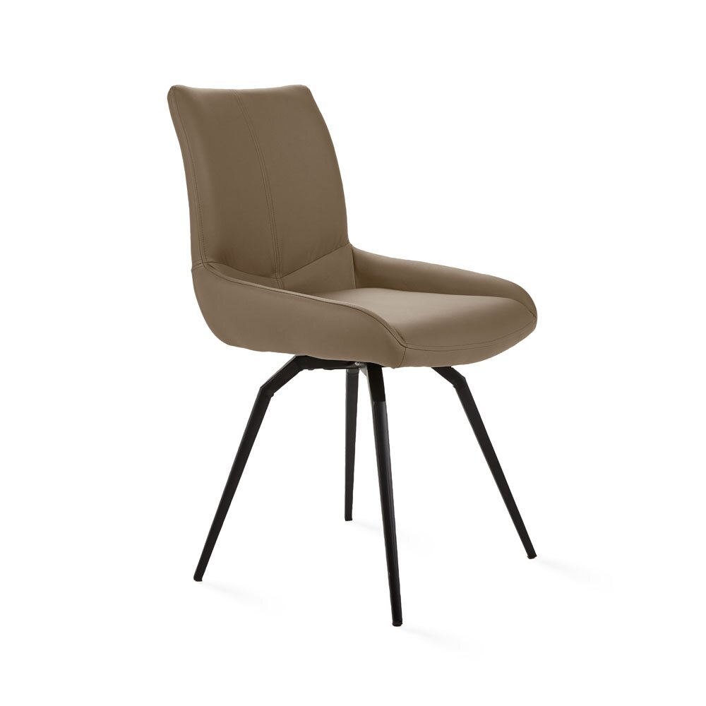 Nona Swivel Chair: Taupe Leatherette 